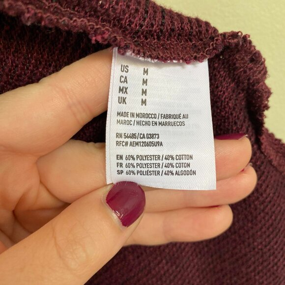 American Eagle Outfitters Maroon Button-up Knit Cardigan Medium - Picture 10 of 10